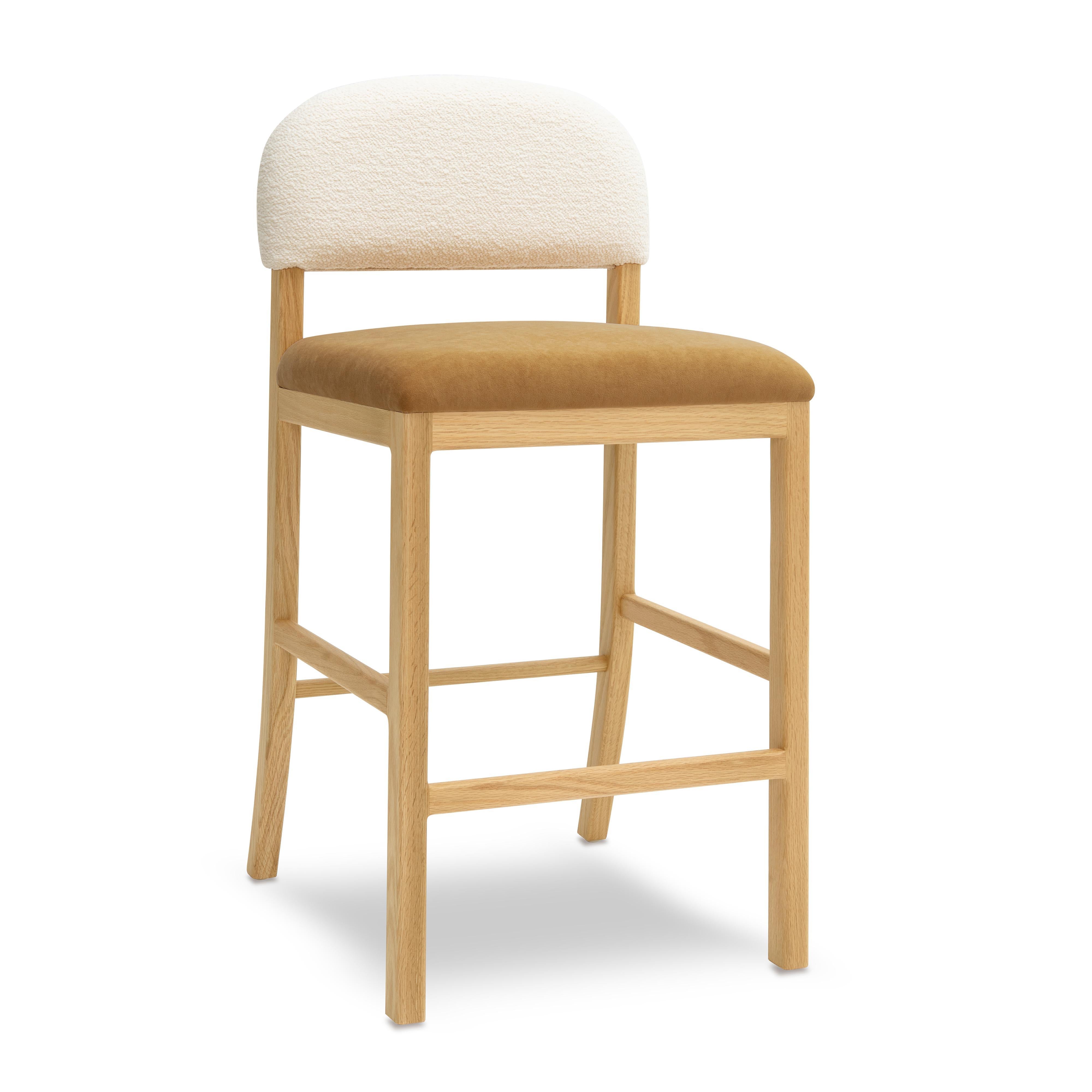 Calla Cognac Performance Velvet Counter Stool
