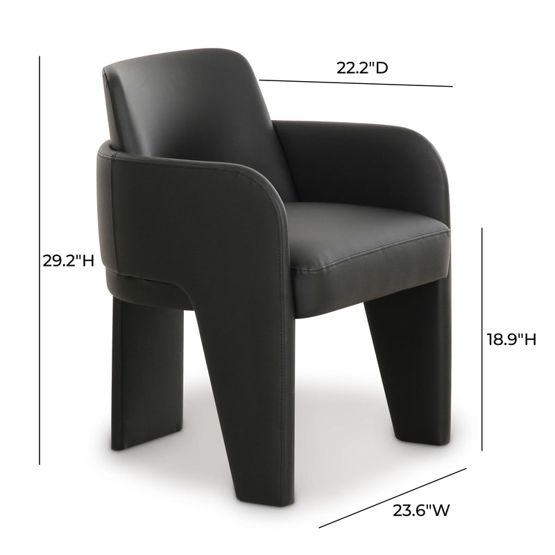 Leo Black Performance Vegan Leather Dining Chair