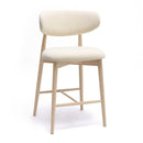 Zinea Cream Performance Textured Velvet Counter Stool