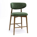 Zinea Forest Green Performance Textured Velvet Counter Stool