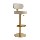 Primrose Cream Textured Performance Fabric Adjustable Stool