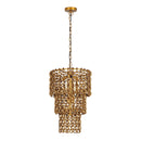 Nirsa Brass Chain Link 3-Tier Chandelier