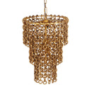 Nirsa Brass Chain Link 3-Tier Chandelier