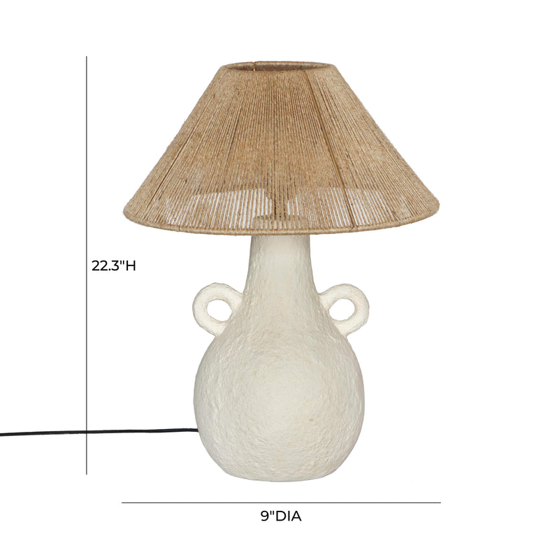 Lalit Natural & White Ceramic Table Lamp