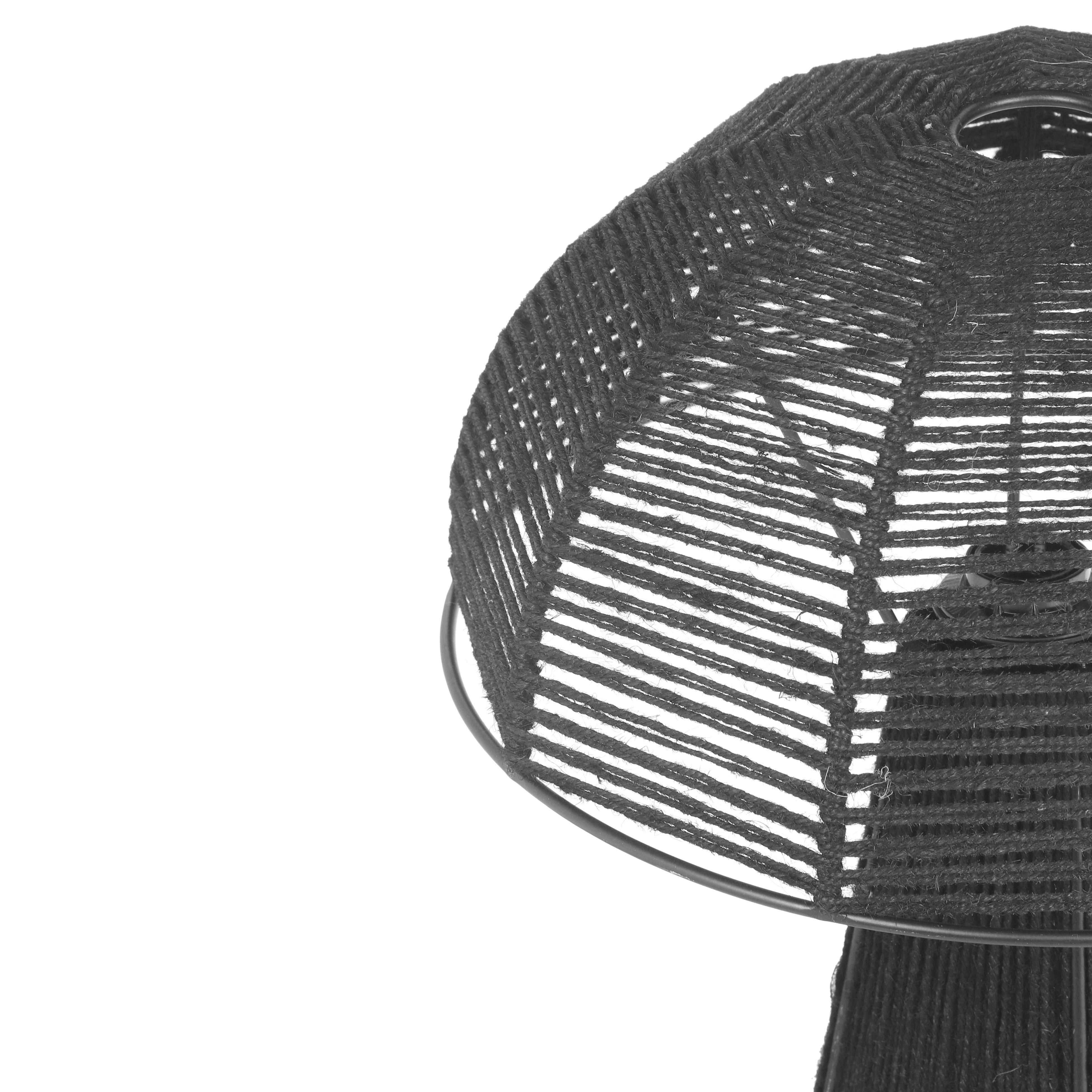 Oddy Black Jute Table Lamp