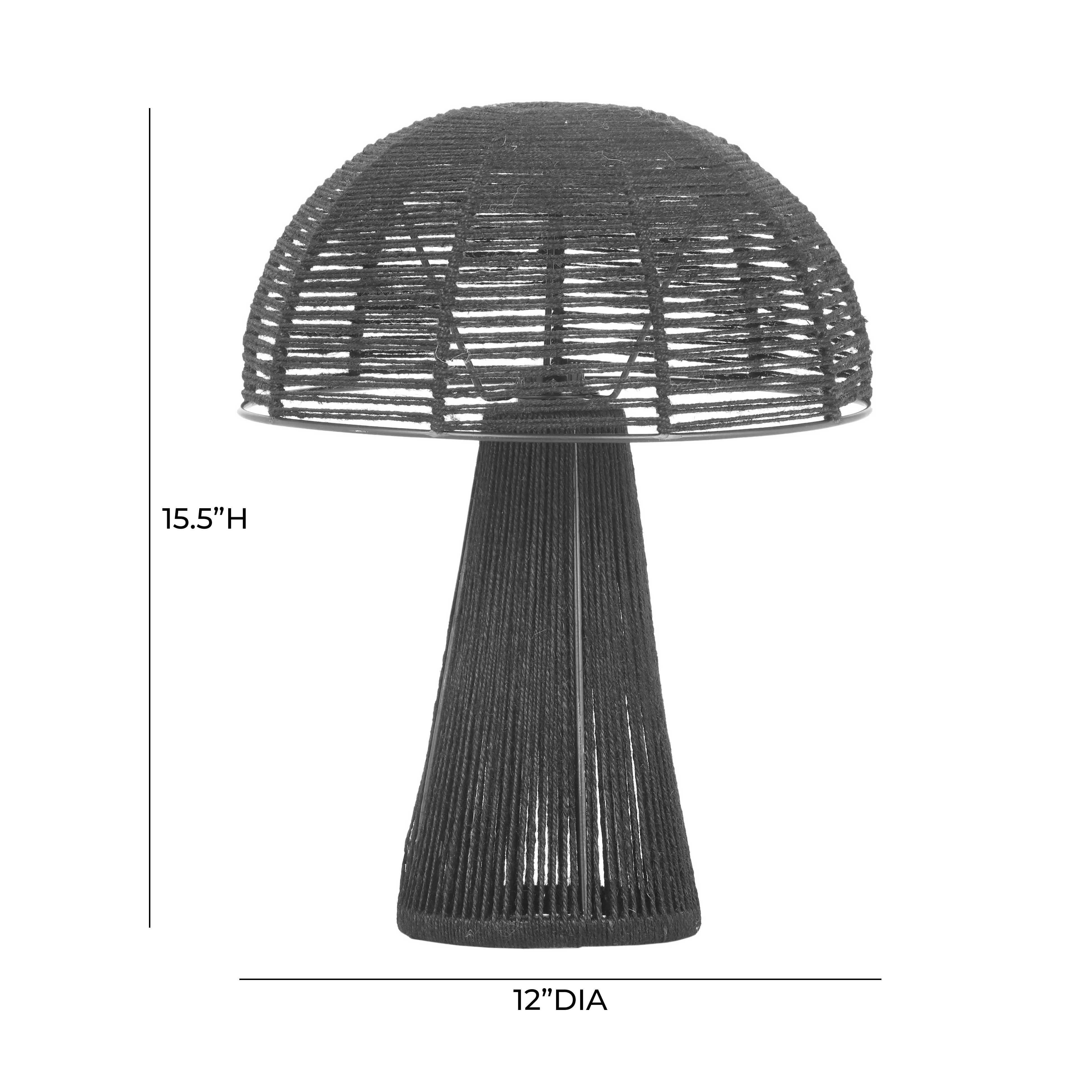 Oddy Black Jute Table Lamp