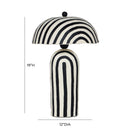 Maiori Black Striped Papier Mache Table Lamp