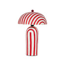 Maiori Red Striped Papier Mache Table Lamp