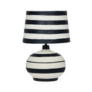 Positano Black Striped Papier Mache Table Lamp