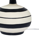 Positano Black Striped Papier Mache Table Lamp