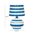Positano Blue Striped Papier Mache Table Lamp