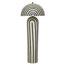 Maiori Black Striped Papier Mache Floor Lamp