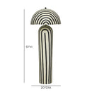 Maiori Black Striped Papier Mache Floor Lamp