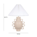 Hazza Cream Pleated Table Lamp