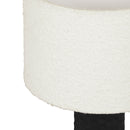 Grava Cream Boucle & Black Hand Carved Wood Table Lamp
