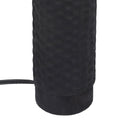 Grava Cream Boucle & Black Hand Carved Wood Table Lamp