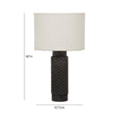 Grava Cream Boucle & Black Hand Carved Wood Table Lamp