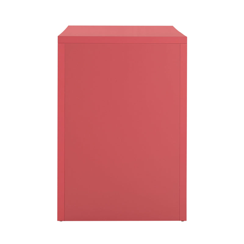 Suzie Coral Pink & Rattan Executive Desk - UK