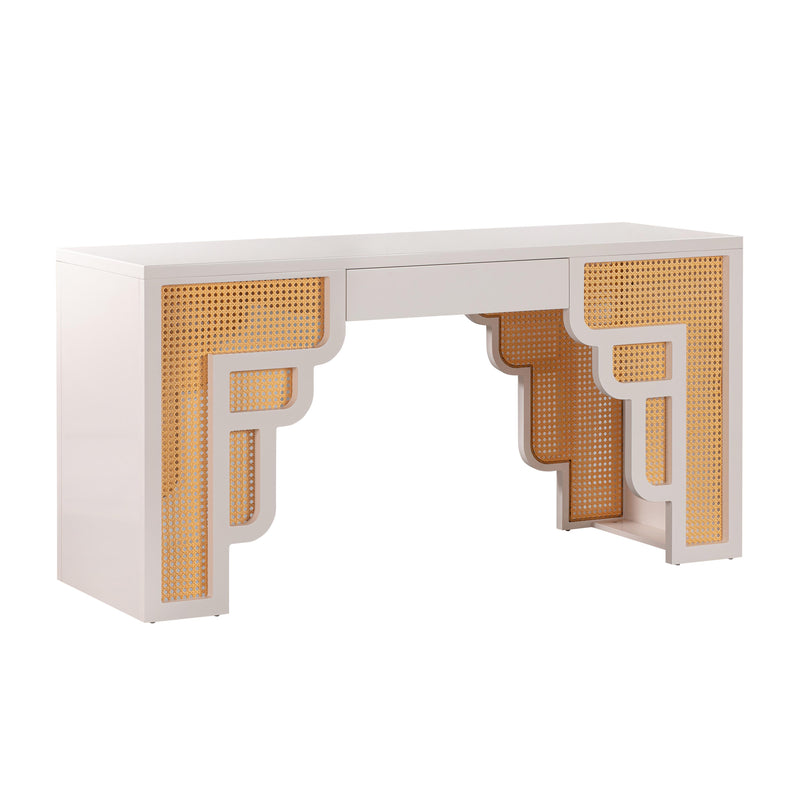Suzie Cream & Rattan Executive Desk - UK