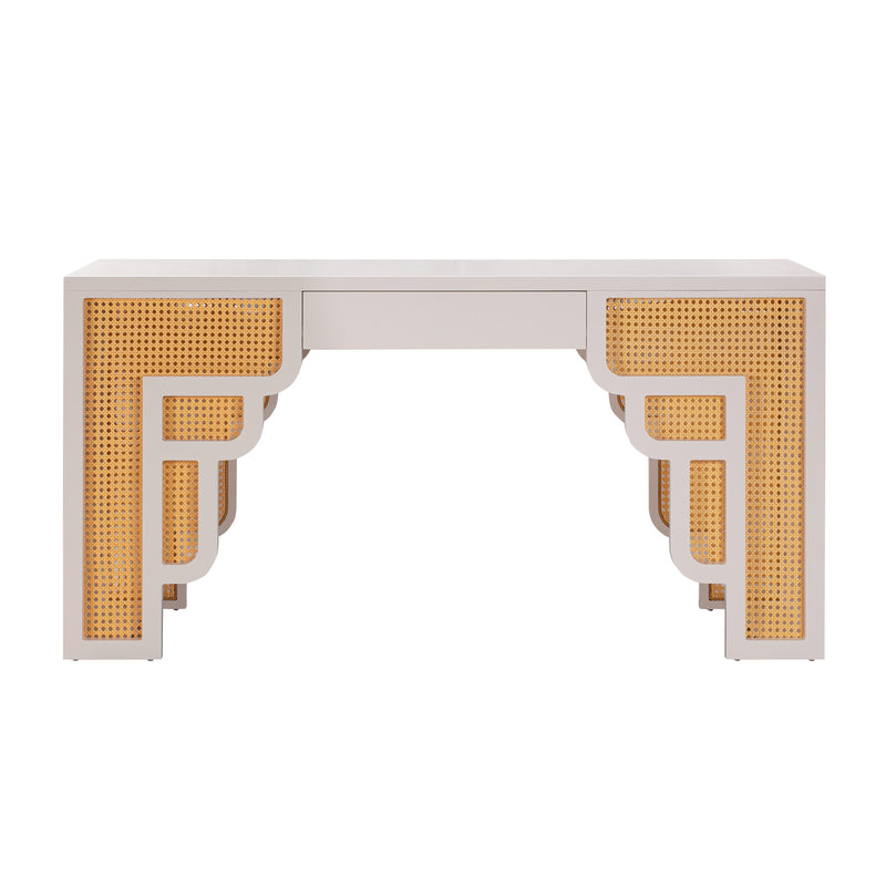 Suzie Cream & Rattan Executive Desk - UK
