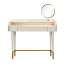 Penelope Cream Vegan Leather Wrapped Vanity Desk - UK