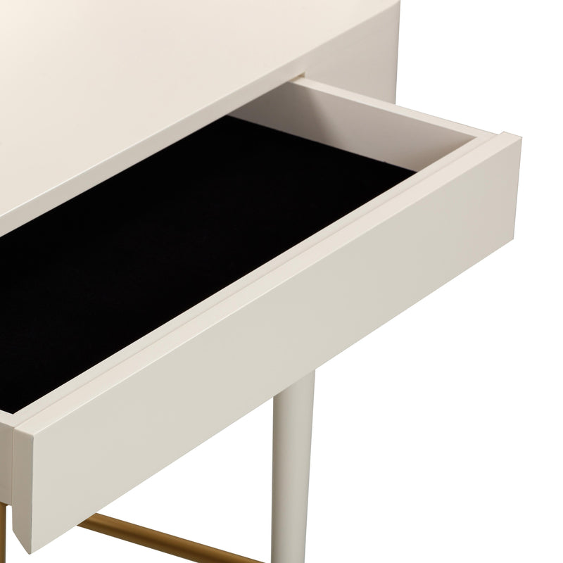 Penelope Cream Vegan Leather Wrapped Vanity Desk - UK