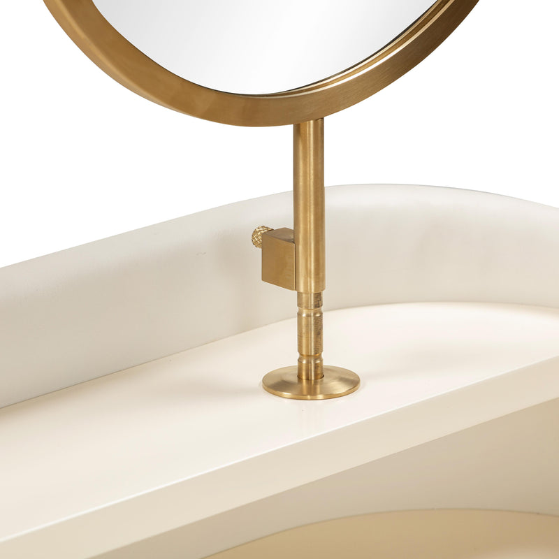 Penelope Cream Vegan Leather Wrapped Vanity Desk - UK