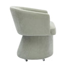 Kristen Light Green Upcycled Chenille Rolling Desk Chair