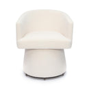 Kristen Cream Upcycled Chenille Rolling Desk Chair