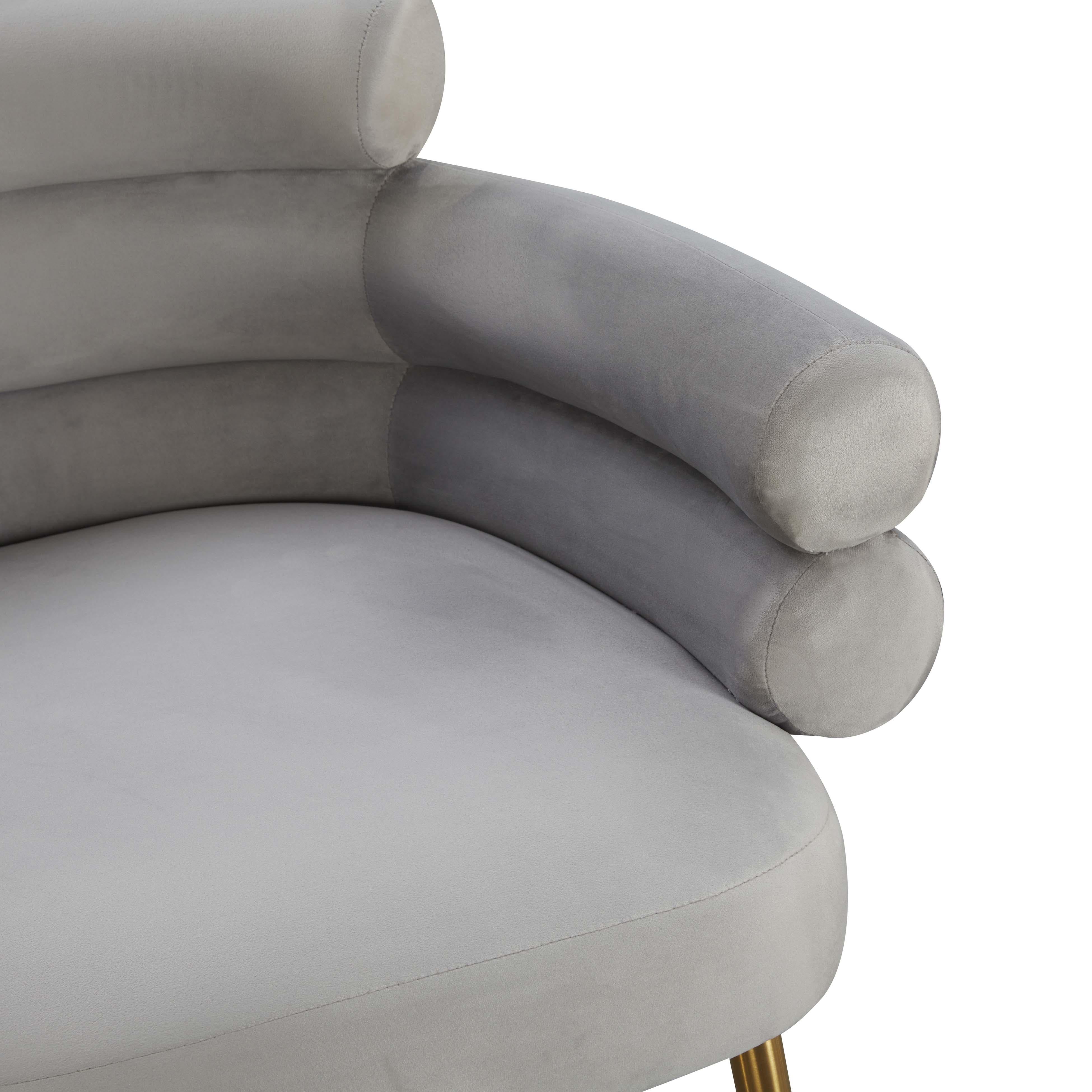 Dente Grey Velvet Dining Chair - UK