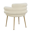 Dente Cream Faux Sheepskin Dining Chair - UK