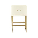 Lisa Cream Pleated Velvet Counter Stool