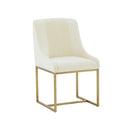 Lisa Cream Pleated Velvet Dining Chair