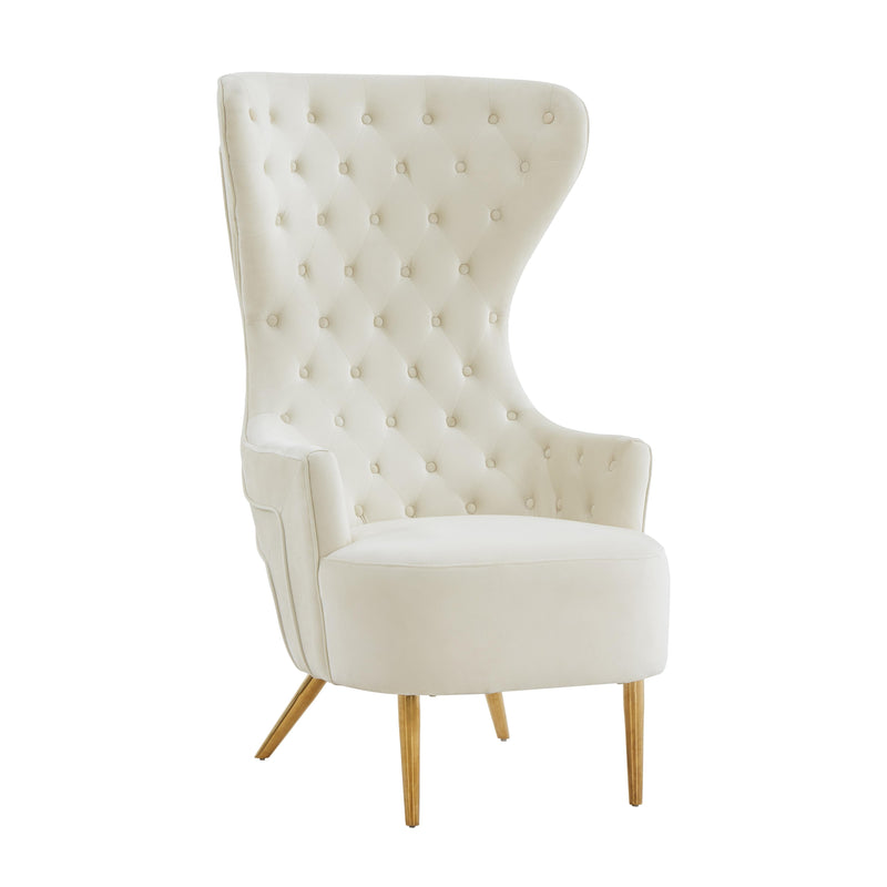Jezebel Cream Velvet Wingback Chair - UK