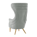 Jezebel Grey Velvet Wingback Chair - UK