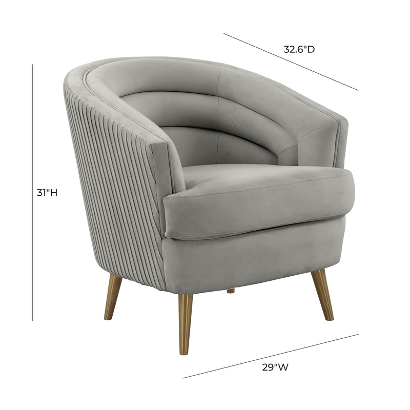 Jules Light Grey Velvet Accent Chair