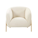 Kandra Cream Velvet Accent Chair - UK
