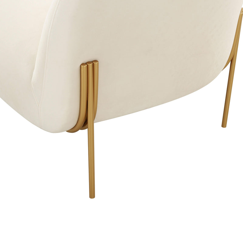 Kandra Cream Velvet Accent Chair - UK