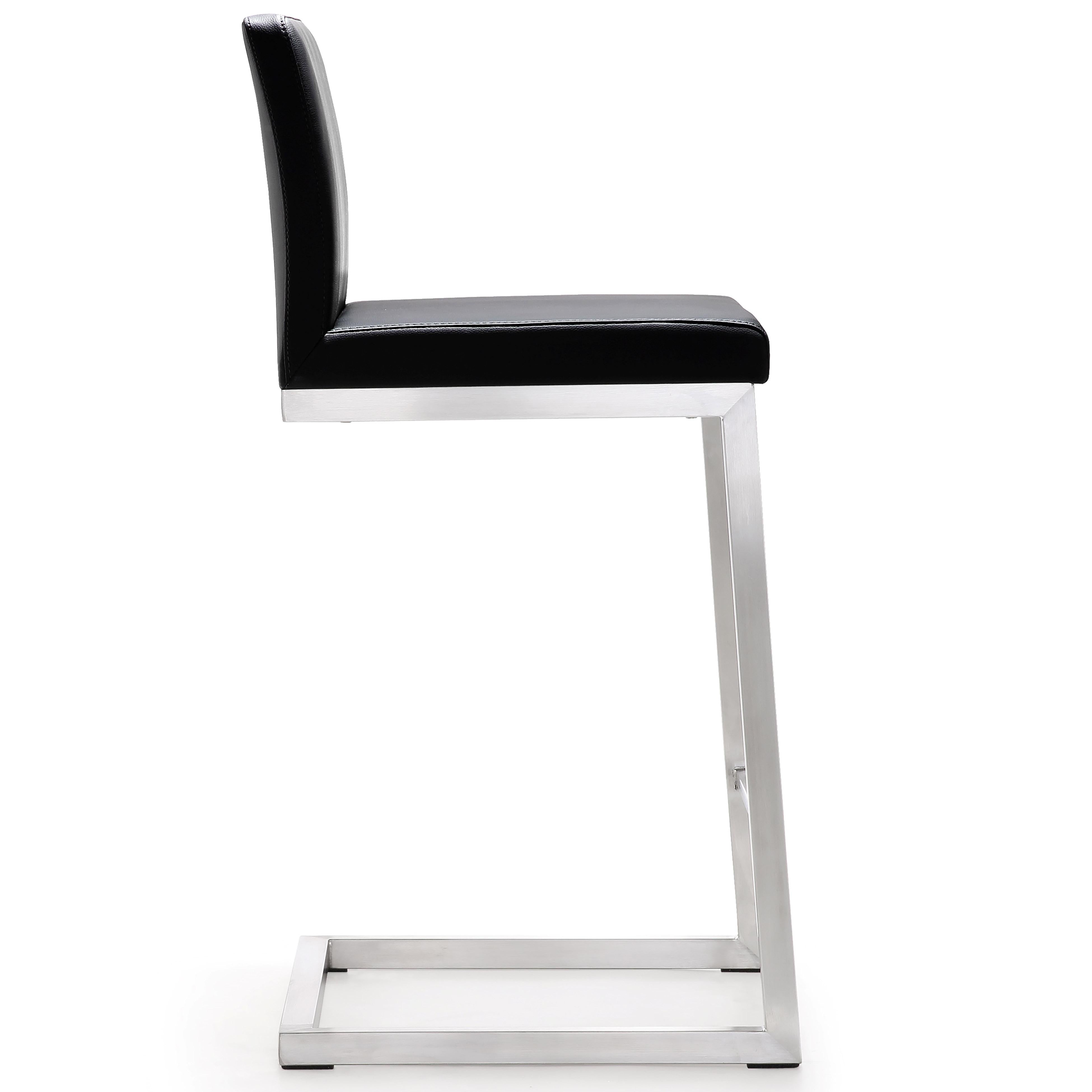 Parma Black Stainless Steel Counter Stool - Set of 2 - UK