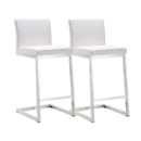 Parma White Stainless Steel Counter Stool - Set of 2 - UK