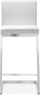 Parma White Stainless Steel Counter Stool - Set of 2 - UK