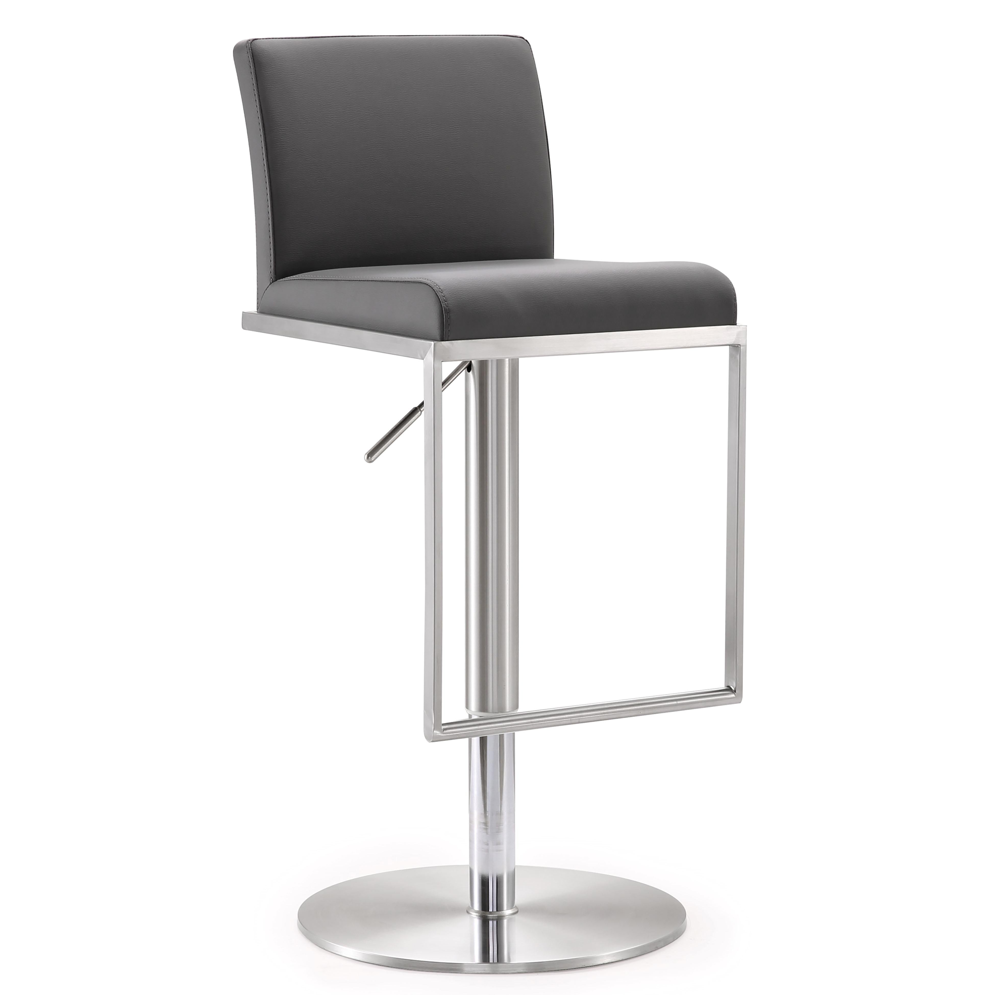 Amalfi Grey Vegan Leather Adjustable Stool - UK