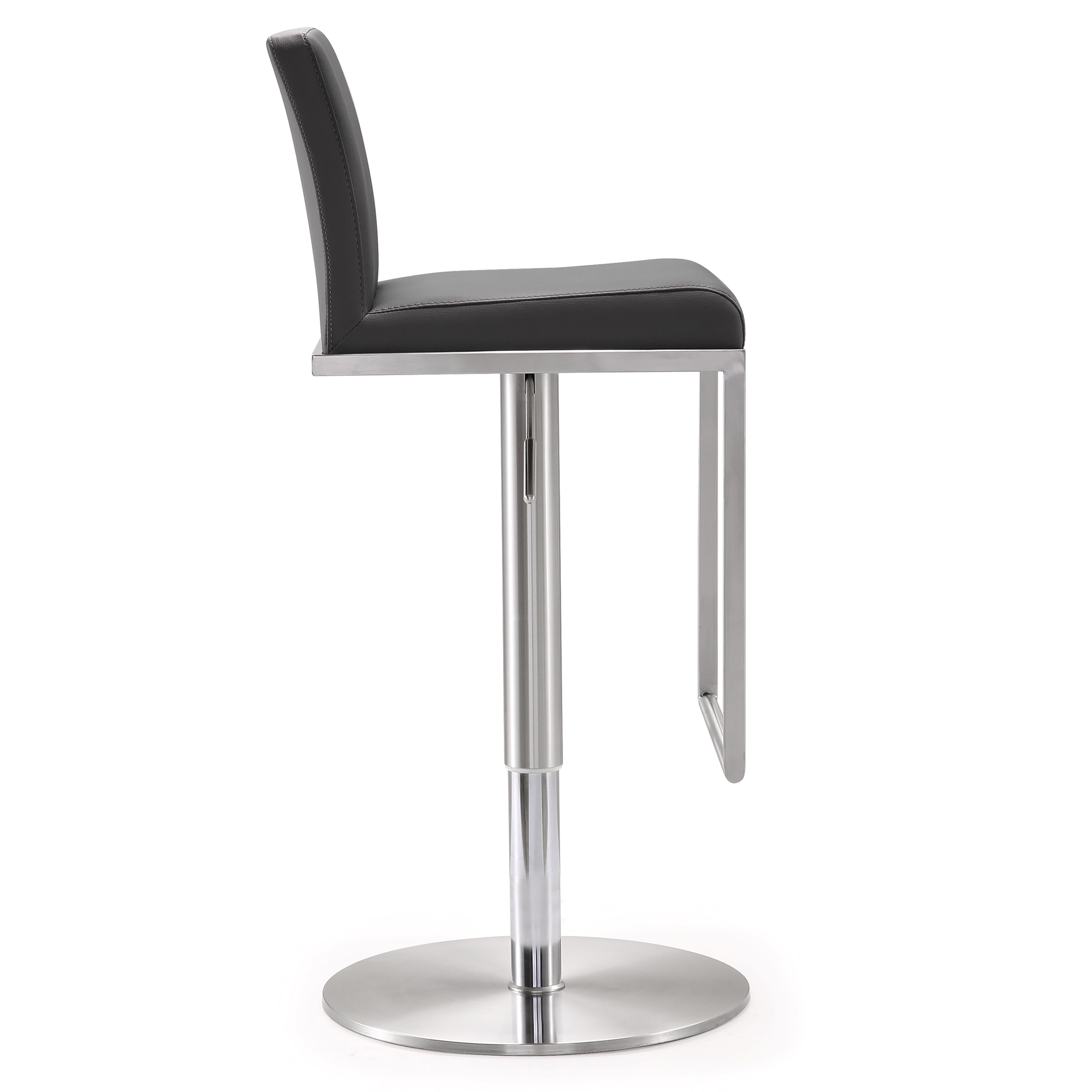Amalfi Grey Vegan Leather Adjustable Stool - UK