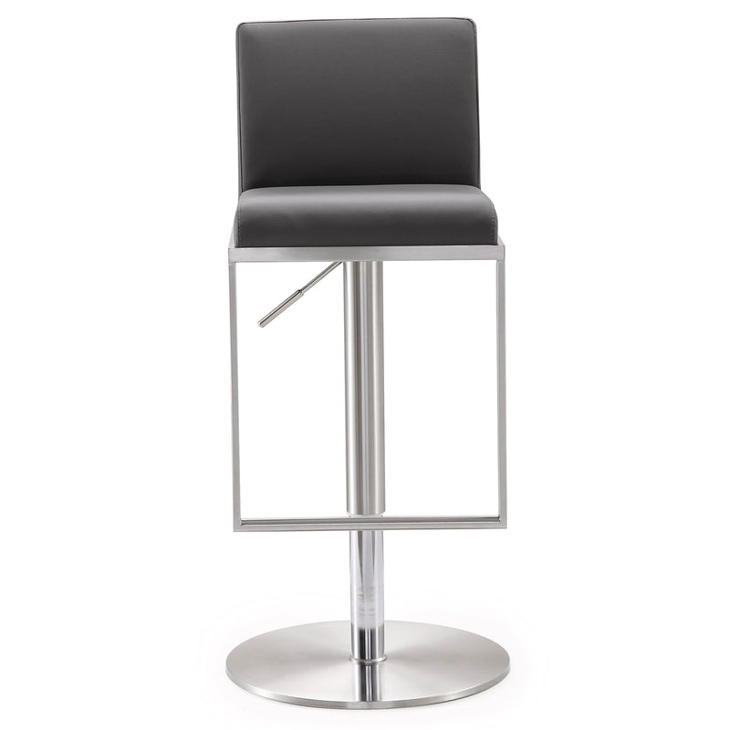 Amalfi Grey Performance Vegan Leather Adjustable Stool
