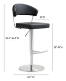 Cosmo Black Stainless Steel Barstool - UK