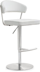 Cosmo White Performance Vegan Leather and Stainless Steel Barstool