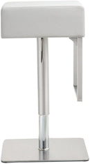 Seville White Performance Vegan Leather and Stainless Steel Adjustable Barstool