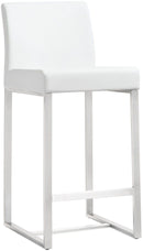 Denmark White Stainless Steel Counter Stool - Set of 2 - UK