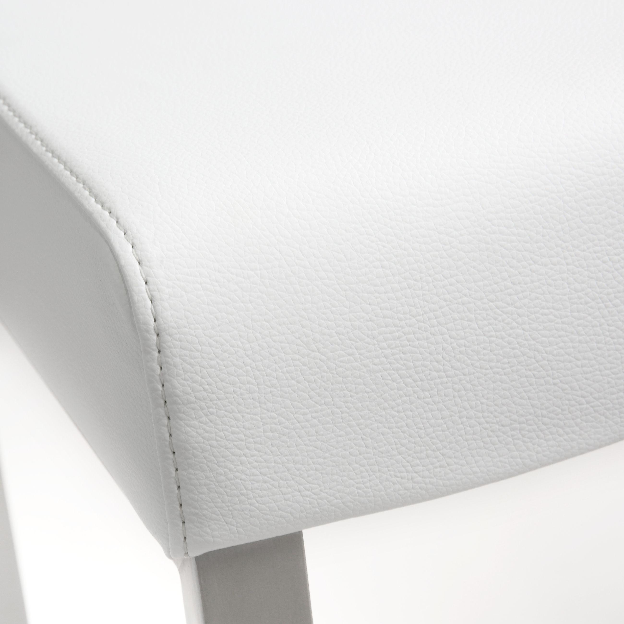 Denmark White Stainless Steel Counter Stool - Set of 2 - UK