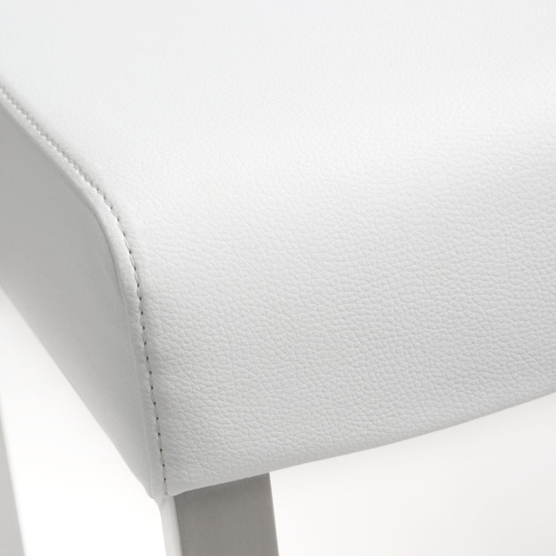 Denmark White Stainless Steel Counter Stool - Set of 2 - UK